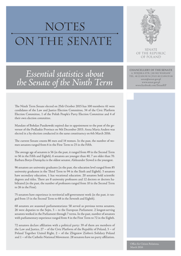 Notes on the Senate Senate of the Republic of Poland