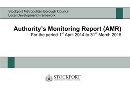 Stockport Authority Monitoring Report 2014-2015