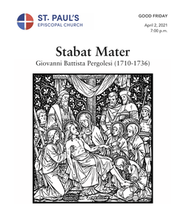 Stabat Mater Giovanni Battista Pergolesi (1710-1736)