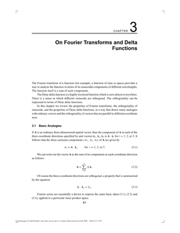 On Fourier Transforms and Delta Functions