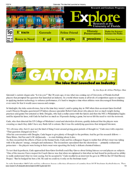 By Joe Kays & Arline Phillips–Han Gatorade's Current Slogan Asks