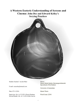 A Western Esoteric Understanding of Screens and Cinema: John Dee and Edward Kelley’S Scrying Practices