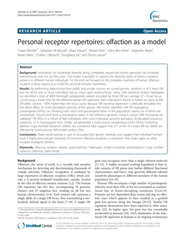 Personal Receptor Repertoires: Olfaction As a Model