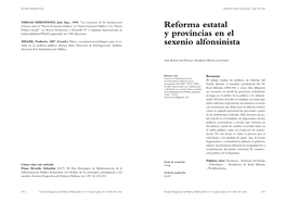 Reforma Estatal Y Provincias En El Sexenio Alfonsinista”