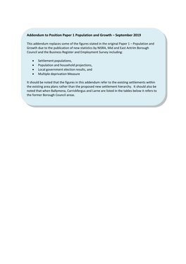 Addendum to Paper 1: Population and Growth