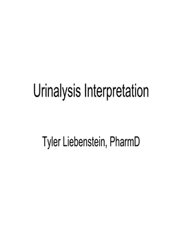 Urinalysis Interpretation