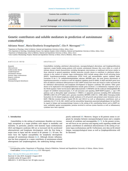 Genetic Contributors and Soluble Mediators in Prediction of Autoimmune T Comorbidity ⁎ Adrianos Nezosa, Maria-Eleutheria Evangelopoulosb, Clio P