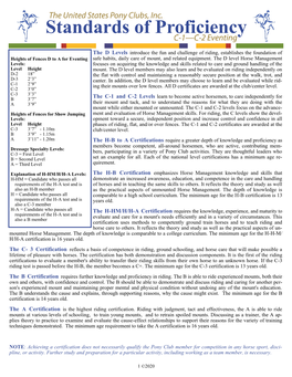 C Level Standards of Proficiency