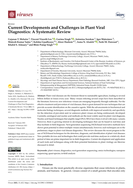 Current Developments and Challenges in Plant Viral Diagnostics: a Systematic Review