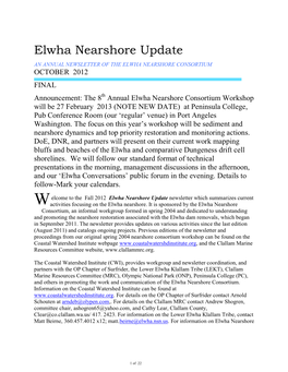 Elwha Nearshore Update