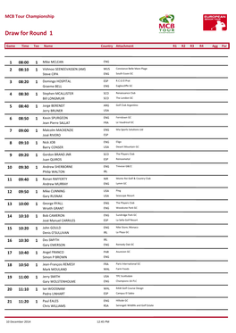 Draw for Round 1