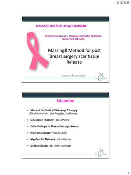 Myofascial Release/Post Breast Surgery