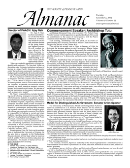 ALMANAC November 5, 2002 COUNCIL State of the University