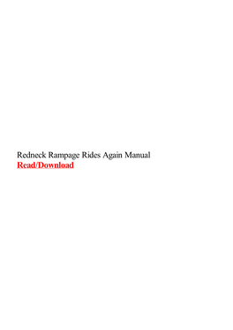 Redneck Rampage Rides Again Manual