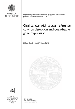Oral Cancer with Special Reference to Virus Detection and Quantitative Gene Expression