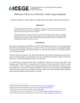 Midstream of Kiso River Affected by Tensho Mega-Earthquake