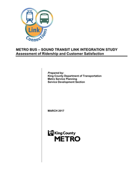 Assessment of Ridership and Customer Satisfaction