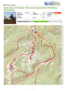 Themenweg Kahler Asten Und Odeborn - Über Grenzen Gehen, Start in Winterberg- Neuastenberg