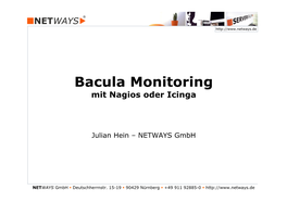 Bacula Monitoring Mit Nagios Oder Icinga