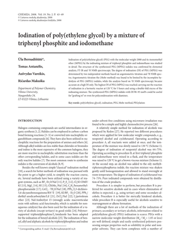 Iodination of Poly(Ethylene Glycol) by a Mixture of Triphenyl Phosphite and Iodomethane