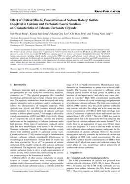 Effect of Critical Micelle Concentration of Sodium Dodecyl Sulfate