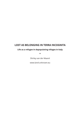 Lost As Belonging in Terra Incognita