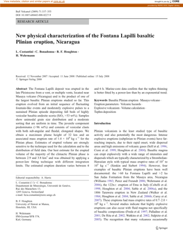 New Physical Characterization of the Fontana Lapilli Basaltic Plinian Eruption, Nicaragua