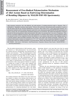 Reassessment of Free-Radical Polymerization Mechanism of Allyl Acetate Based on End-Group Determination of Resulting Oligomers by MALDI-TOF-MS Spectrometry