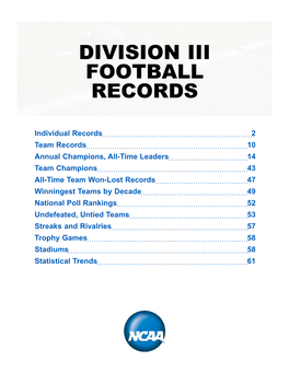 Division III Football Records
