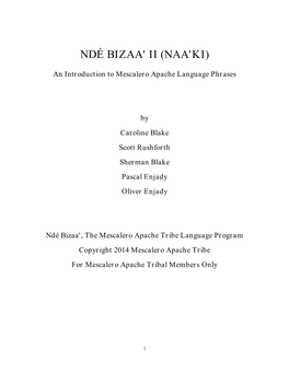 An Introduction to Mescalero Apache Language Phrases