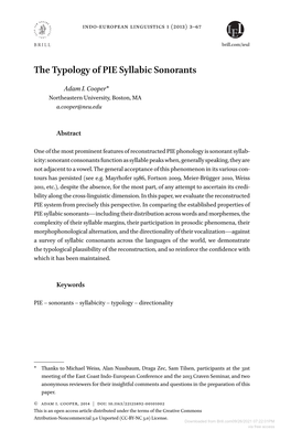 The Typology of PIE Syllabic Sonorants