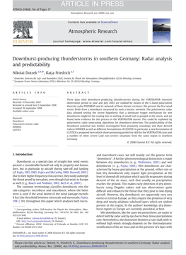 Downburst-Producing Thunderstorms in Southern Germany: Radar Analysis and Predictability