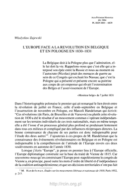 82 WŁADYSŁAW ZAJEWSKI Cas Des Aspirations À La Liberté Des Peuples Plus Petits Et Plus Faibles