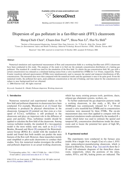 Dispersion of Gas Pollutant in a Fan-Filter-Unit (FFU) Cleanroom