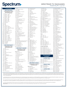 SPECTRUM TV PACKAGES Howard City, MI | August 2021