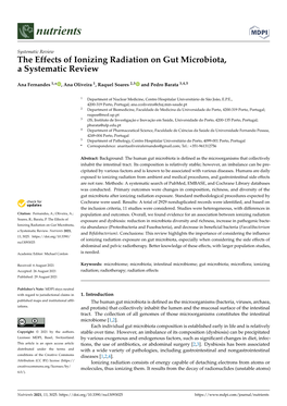 The Effects of Ionizing Radiation on Gut Microbiota, a Systematic Review