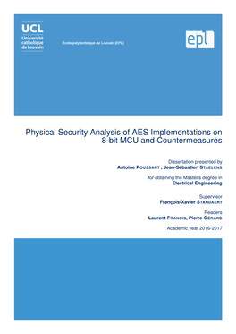 Physical Security Analysis of AES Implementations on 8-Bit MCU and Countermeasures