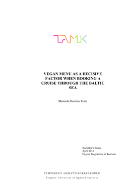 Vegan Menu As a Decisive Factor When Booking a Cruise Through the Baltic Sea