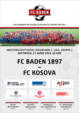 Fc Baden 1897 – Fc Kosova