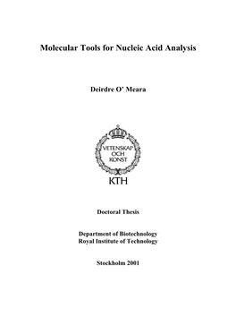 Molecular Tools for Nucleic Acid Analysis