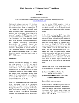Off-Air Reception of 8VSB Signal for CATV Head-Ends