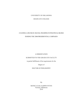 Racial Framing in Political Blogs During the 2008 Presidential Campaign