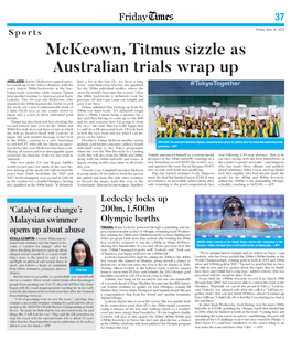 Mckeown, Titmus Sizzle As Australian Trials Wrap Up