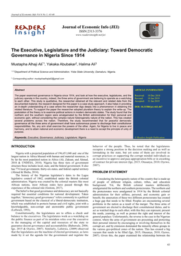 Toward Democratic Governance in Nigeria Since 1914