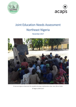 Joint Education Needs Assessment Northeast Nigeria November 2017