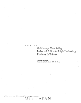 Industrial Policy for High-Technology Products in Taiwan A