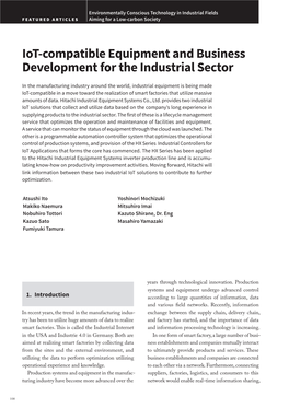 Iot-Compatible Equipment and Business Development for the Industrial Sector