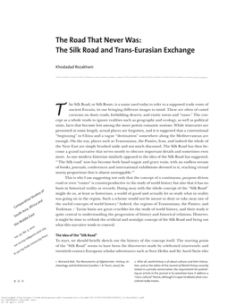 The Silk Road and Trans-­Eurasian Exchange