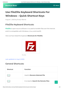 Use Filezilla Keyboard Shortcuts for Windows – Quick Shortcut Keys