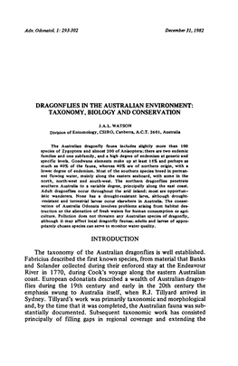 Taxonomy, Biology and Conservation Taxonomy